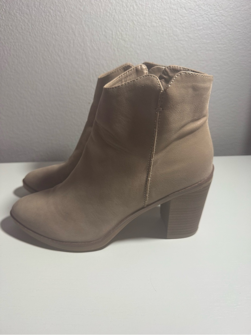 Altar'd State Taupe Block-Heel Ankle Booties